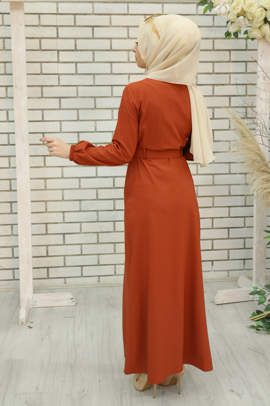 BRICK COLOR DRESS  BRICK COLOR DRESS